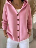 Women Casual Plain Spring/Fall Hoodie Long Sleeve Cardigan
