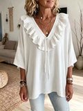 Linen Blend Vintage Loose Blouse