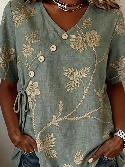 Vintage Loose Cotton And Linen Shirt