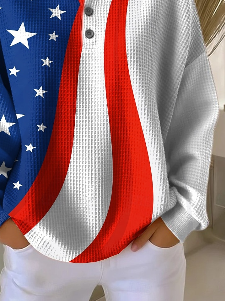 Others Loose Gradient Pattern Casual Sweatshirt