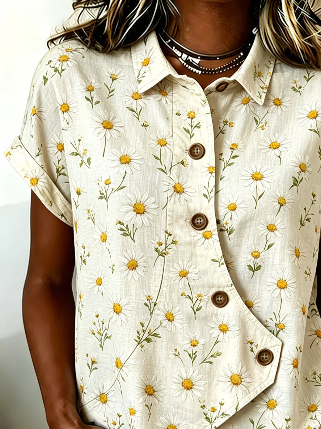 Women's Short Sleeve Shirt Summer Apricot Floral Printing Shawl Collar Daily Going Out Vintage Top
