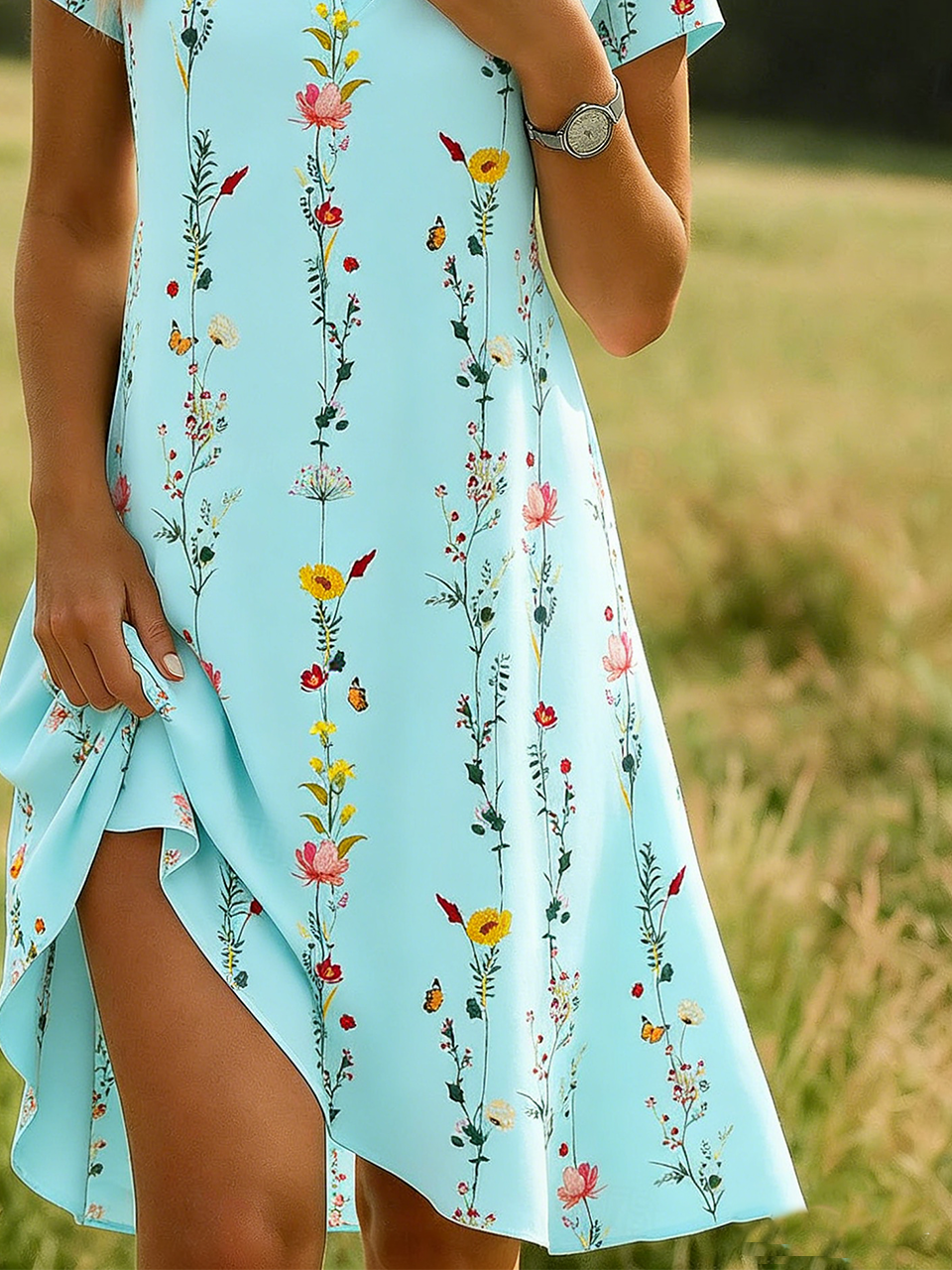 Elegant Shawl Collar Shirt Dress With No