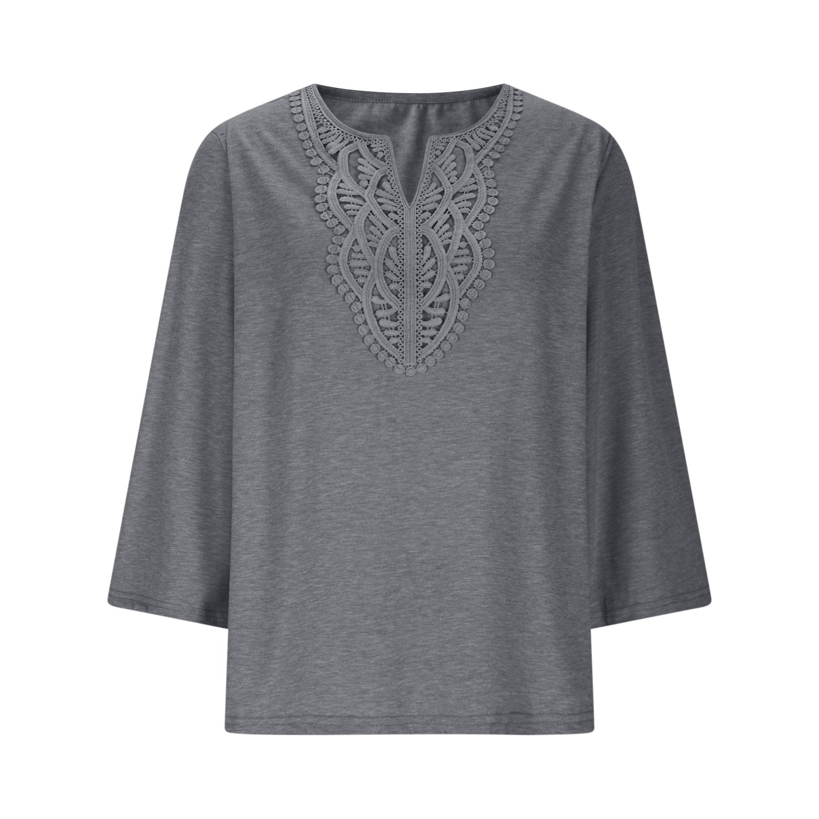 Loose Cotton-Blend Elegant Others T-Shirt