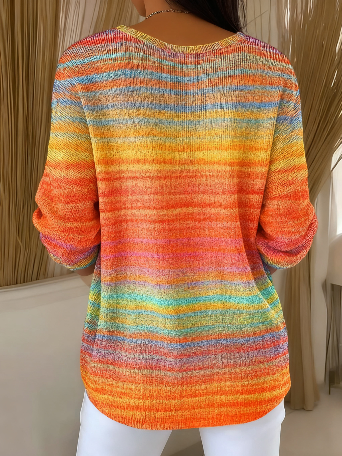 Casual V Neck Regular Fit Cotton Sweater