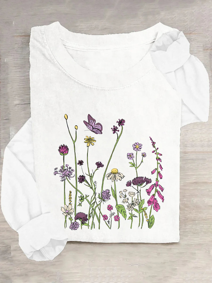 Realaxed Wildflowers Casual Long Sleeve Shirt