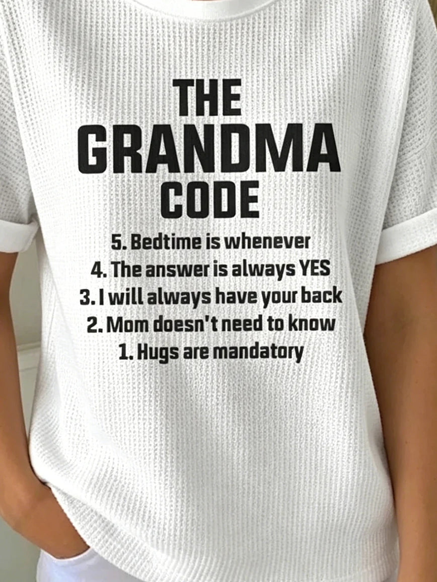 Loose Text Letters Others Casual T-Shirt