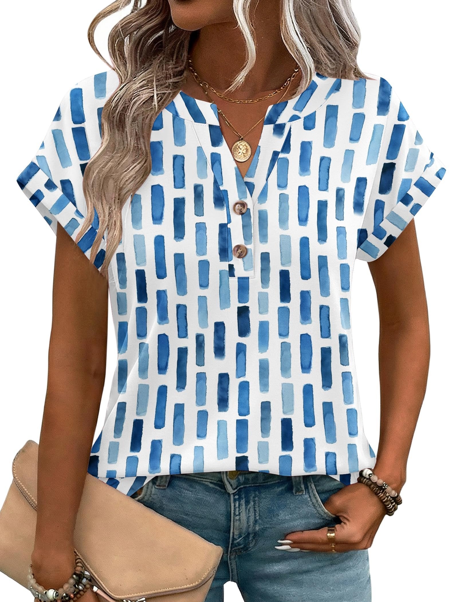 Cotton Elegant Geometric T-Shirt