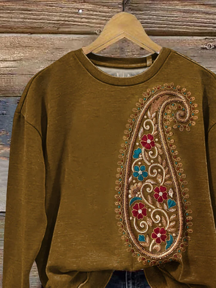Loose Crew Neck Printing Casual Sweatshirt