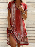 Elegant Loose Shawl Collar Shirt Dress With No
