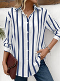 Shirt Collar Loose Striped Vintage Shirt