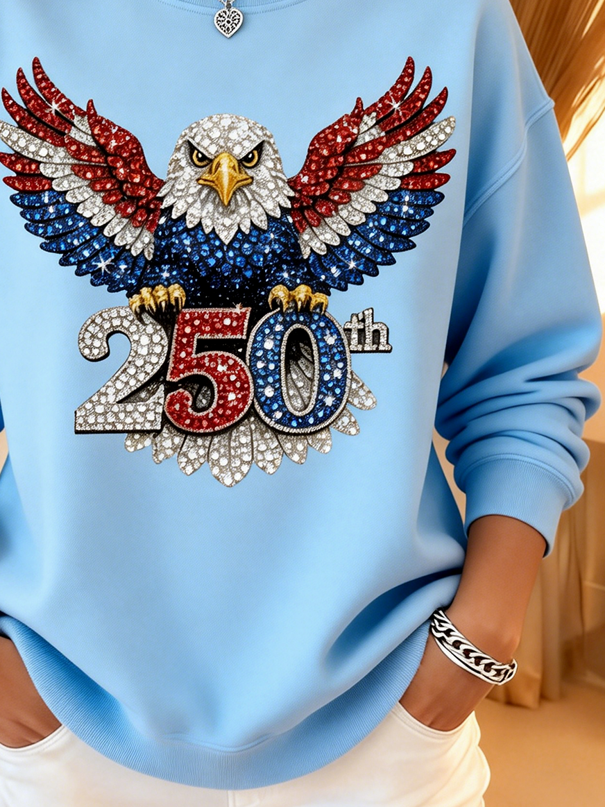 250th anniversary Loose Text Letters Casual Sweatshirt