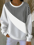 Geometric Crew Neck Loose Vintage Sweatshirt