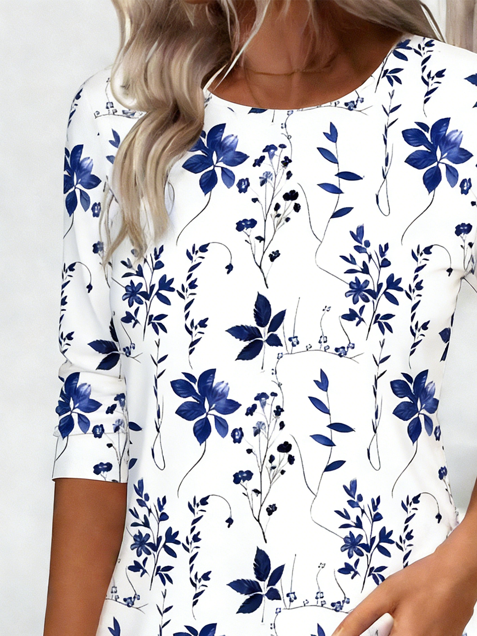 Floral Vintage Crew Neck Loose T-Shirt