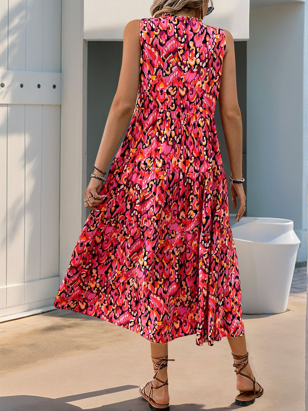 Loose Others Boho Geometric Dress With No