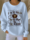 Simple Letter Pattern Cotton-Blend Sweatshirt