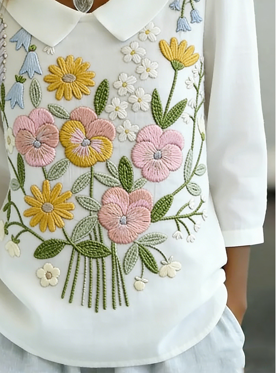 Shawl Collar Elegant Loose Shirt