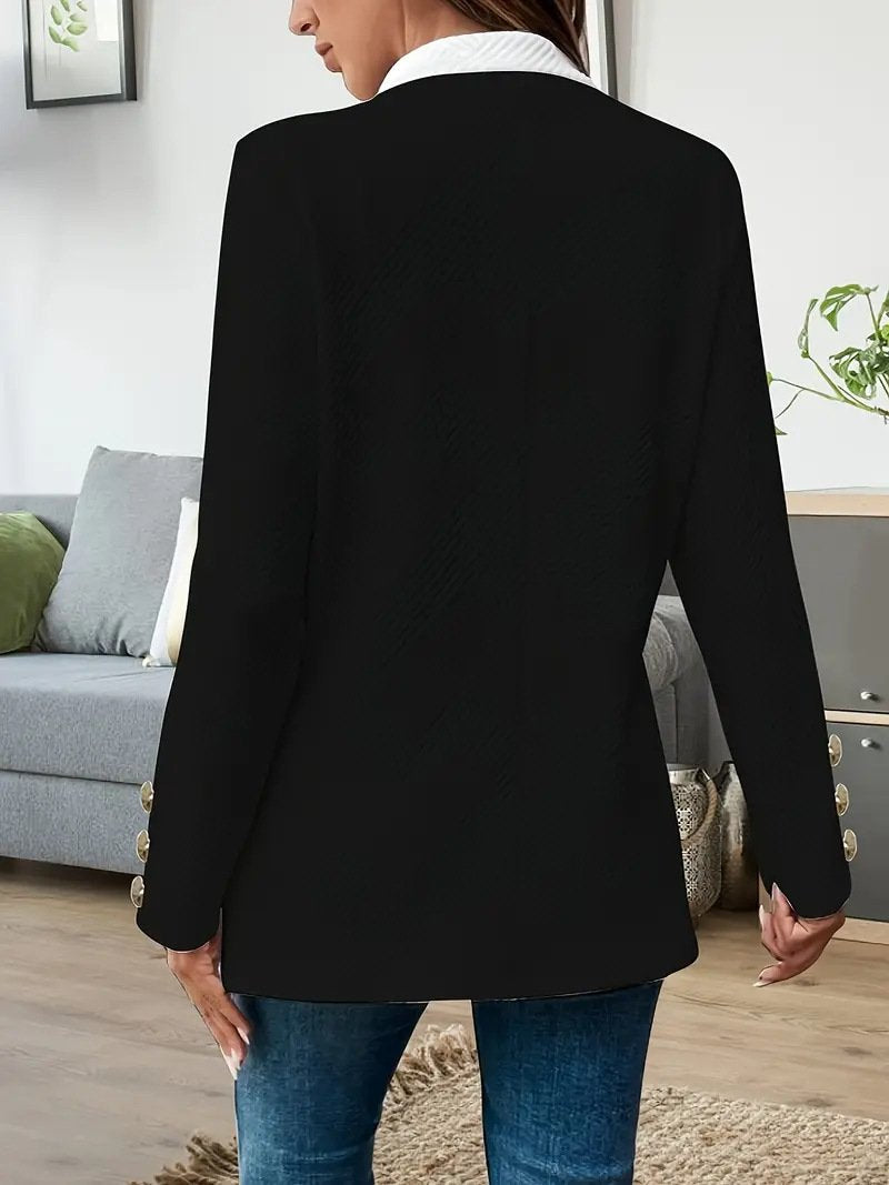 Color Block Casual Regular Fit Trench Coat