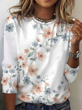 Simple Floral Crew Neck T-Shirt