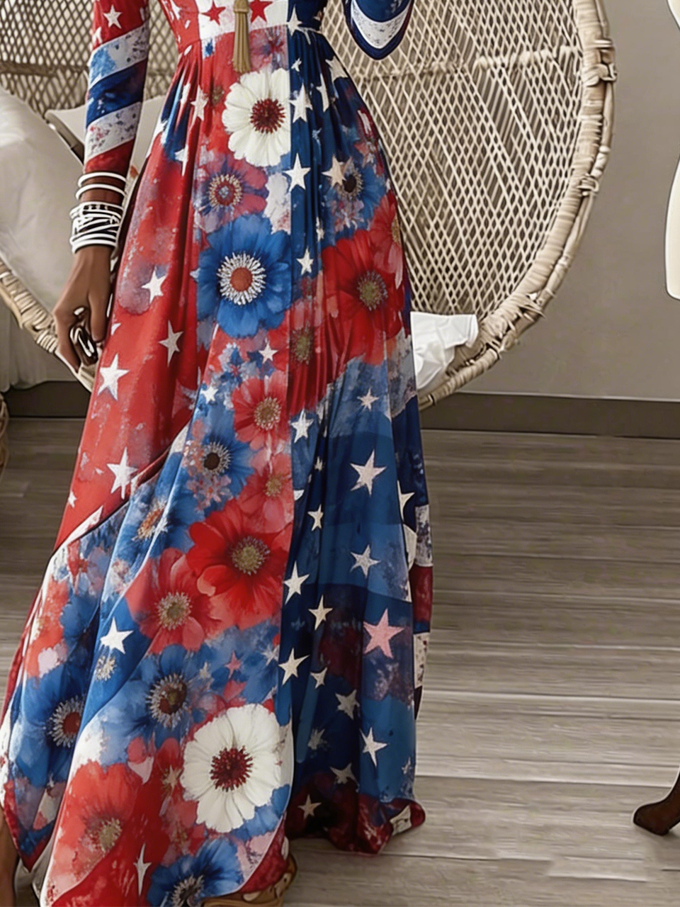 Independence Day Regular Fit Casual Dress With No