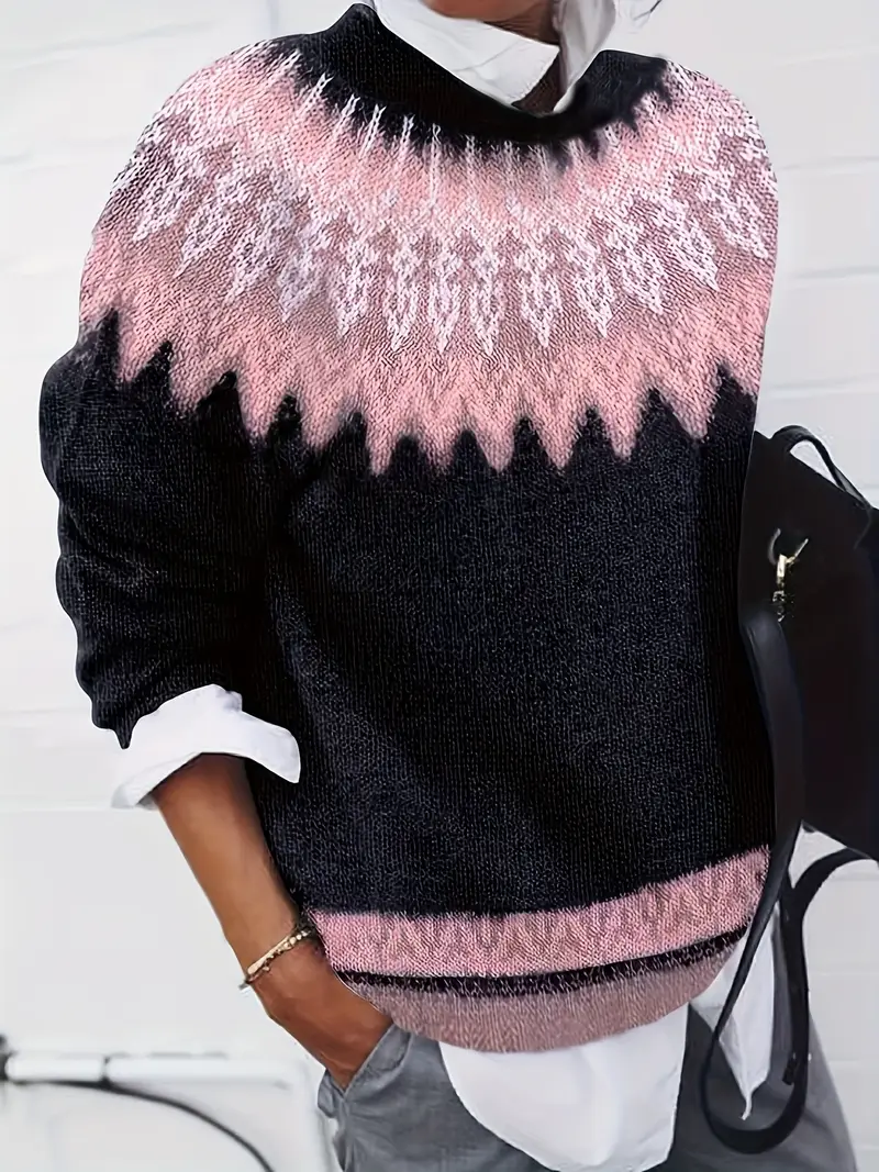 Abstract Simple Crew Neck Sweater