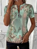 Elegant Loose Cotton Striped T-Shirt