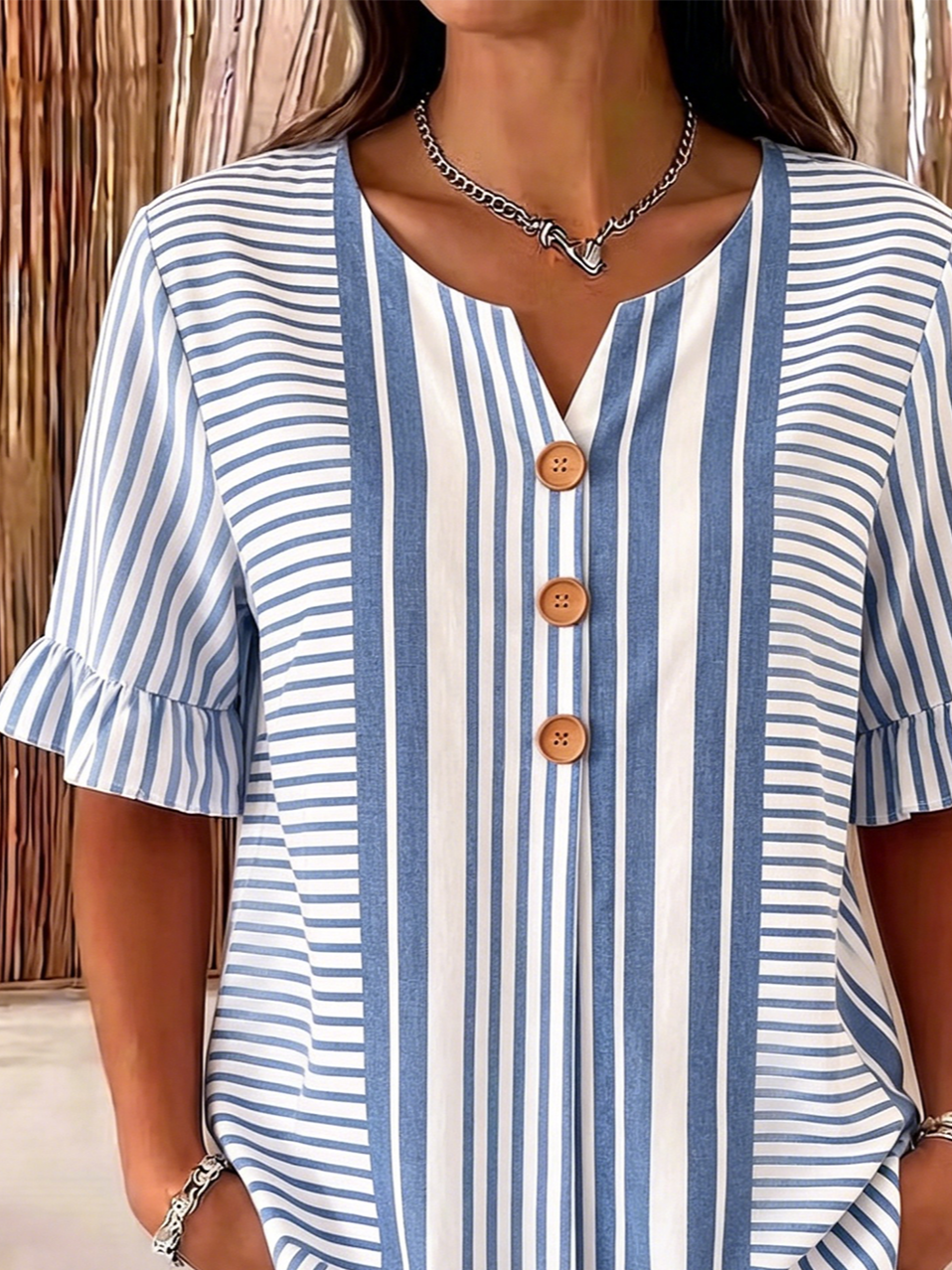 Striped Loose Others Vintage Shirt