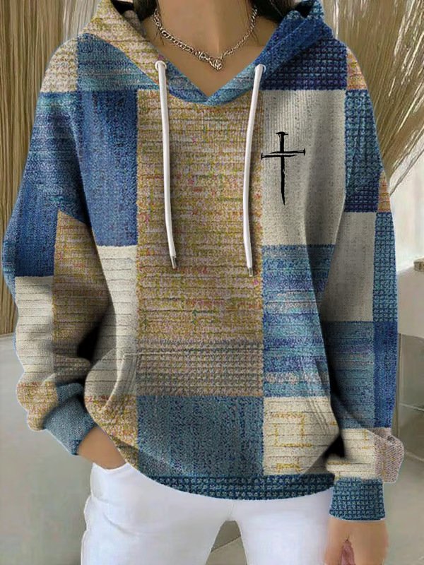 Cotton-Blend Casual Cross Hoodie Hoodie
