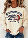 250th anniversary Loose Casual Independence Day Crew Neck Sweatshirt