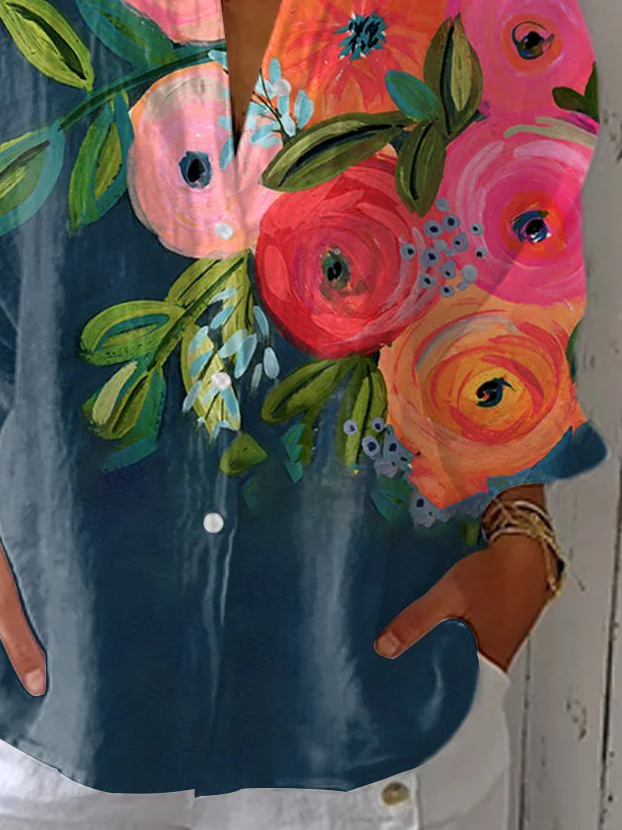 Women's Floral Print Casual Shirt