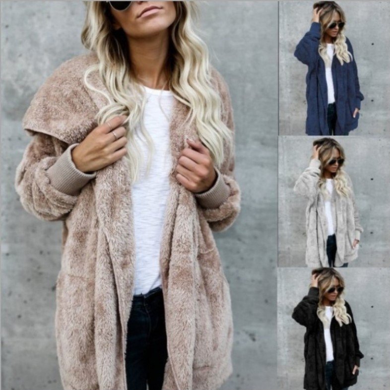 Plain Hoodie Casual Loose Leather & Faux Leather