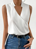 Elegant Regular Fit Cotton V Neck Tank Top