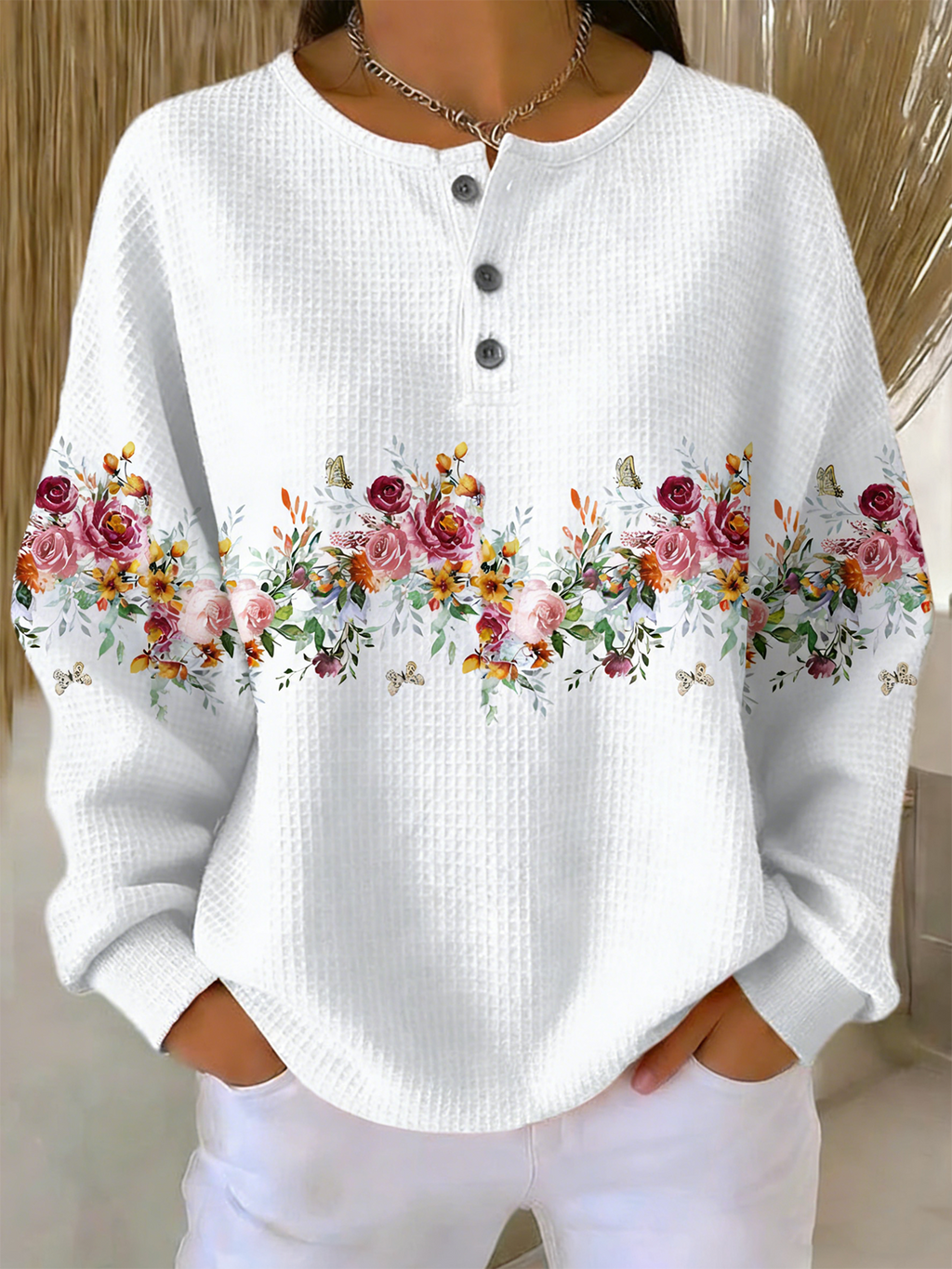 Gradient Pattern Loose Others Casual Sweatshirt