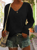 Casual V Neck Long Sleeve
