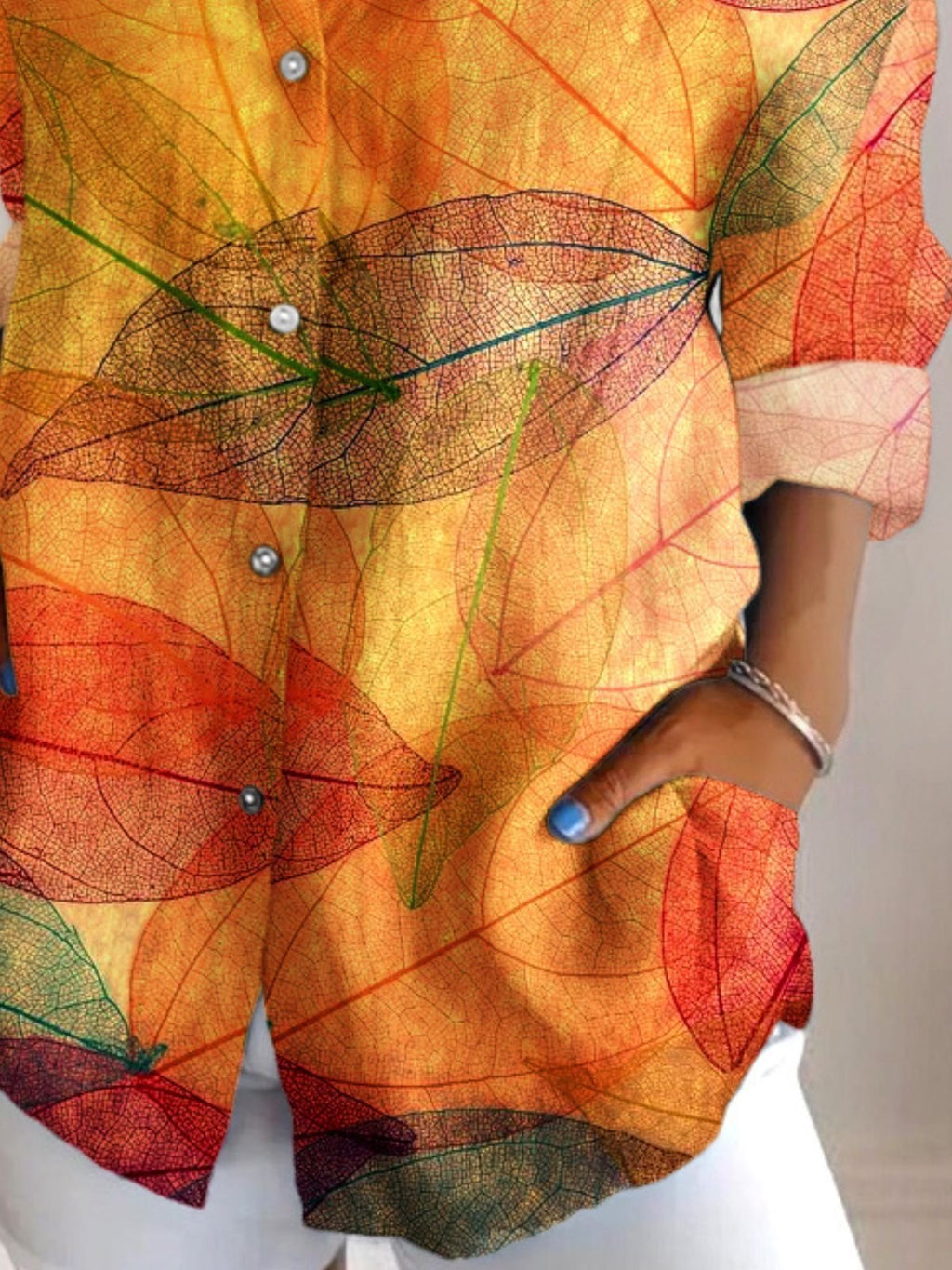 Regular Fit V Neck Casual Cotton Shirt