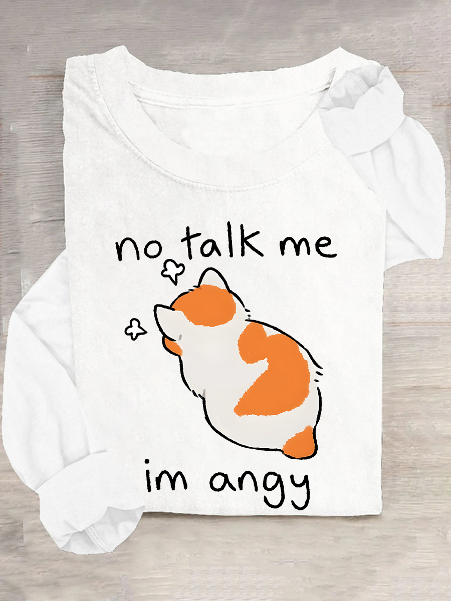 No Talk Me Casual Long Sleeve Shirt