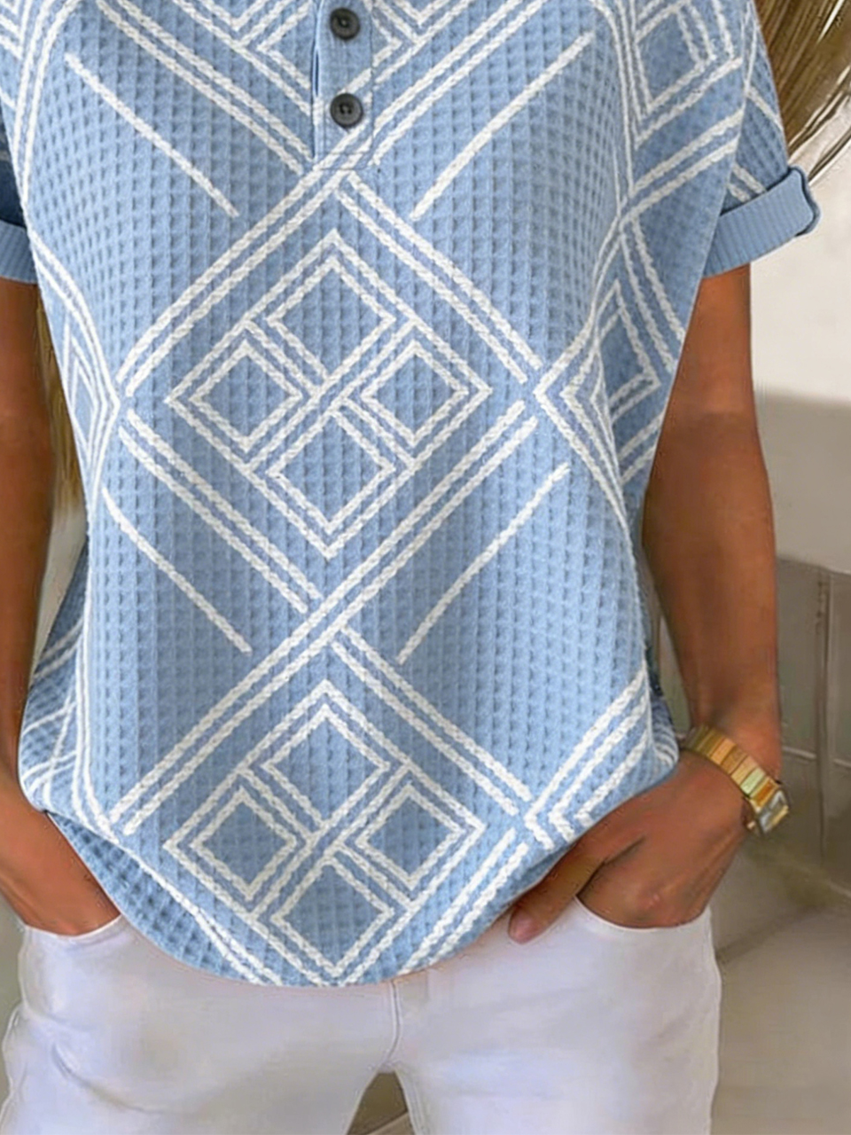 Loose Geometric Others Vintage T-Shirt
