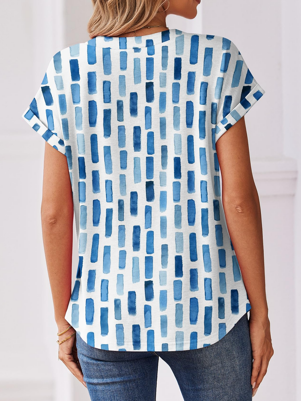 Cotton Elegant Geometric T-Shirt