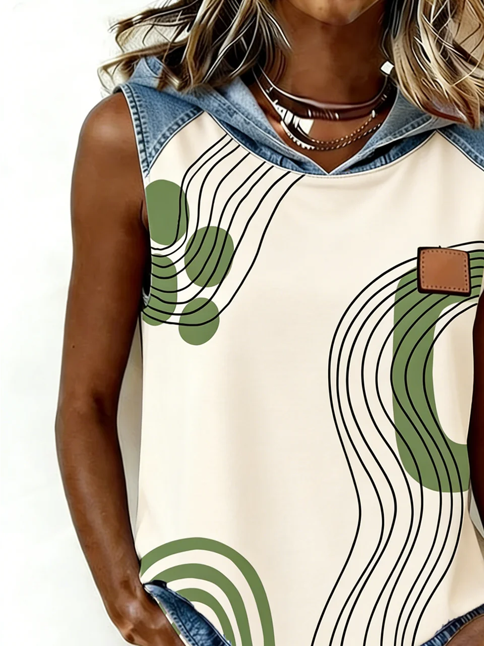 Casual Hoodie Loose Geometric Hoodie