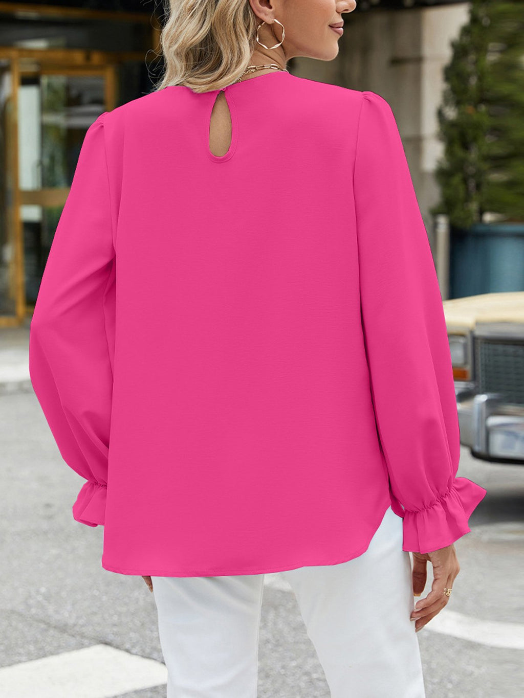 Plain Casual Crew Neck Loose Blouse
