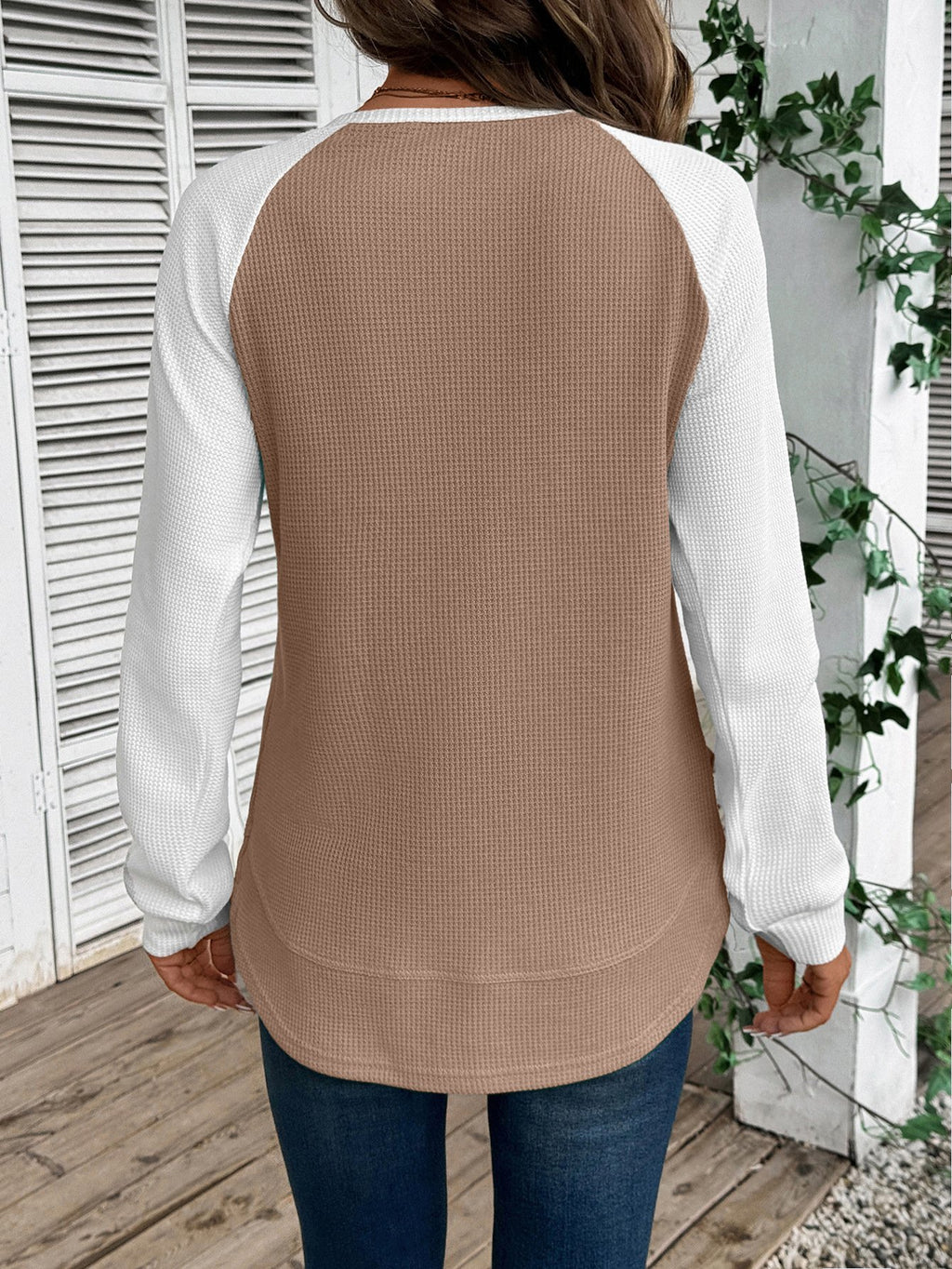 Color Block Crew Neck Casual Cotton T-Shirt