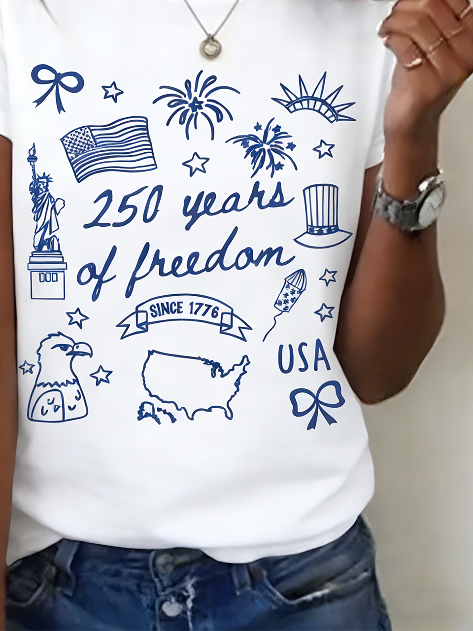Retro American 250th Anniversary T-shirt, Vintage Independence Day T-shirt