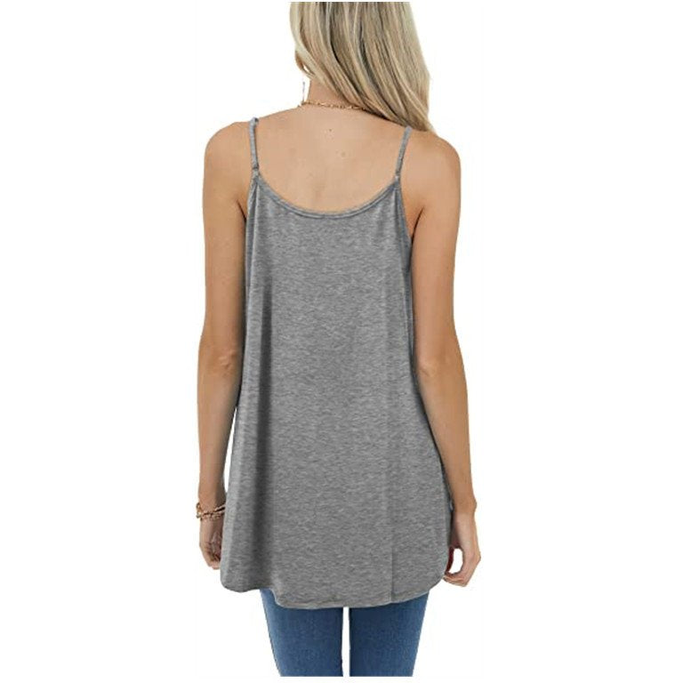 Elegant Loose Plain Cotton-Blend Cami