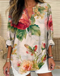 Vintage Loose Cotton-Blend Others Shirt