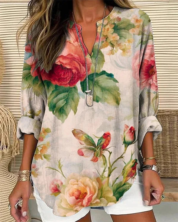 Vintage Loose Cotton-Blend Others Shirt