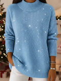 Plain Loose Turtleneck Vintage Knit Top