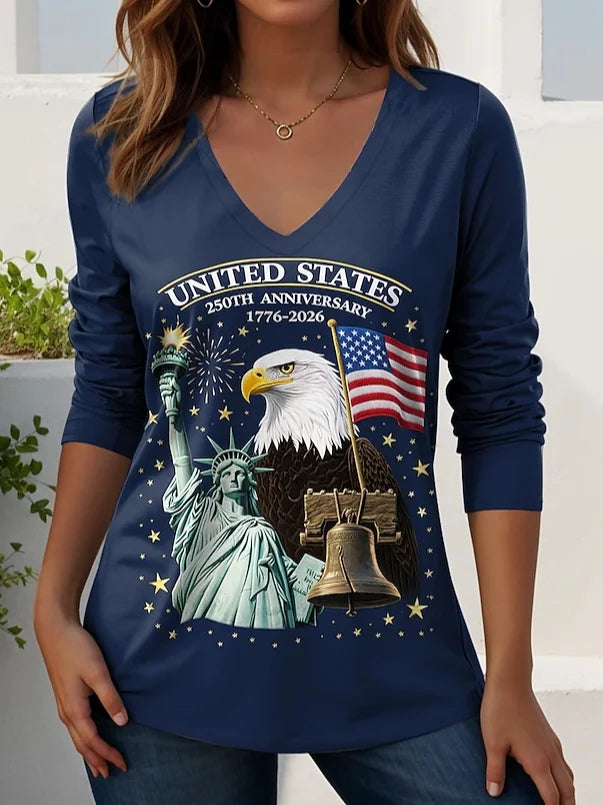 Casual Cotton-Blend Independence Day T-Shirt