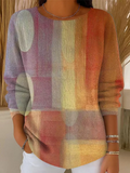 Printing Crew Neck Regular Fit Simple Sweater
