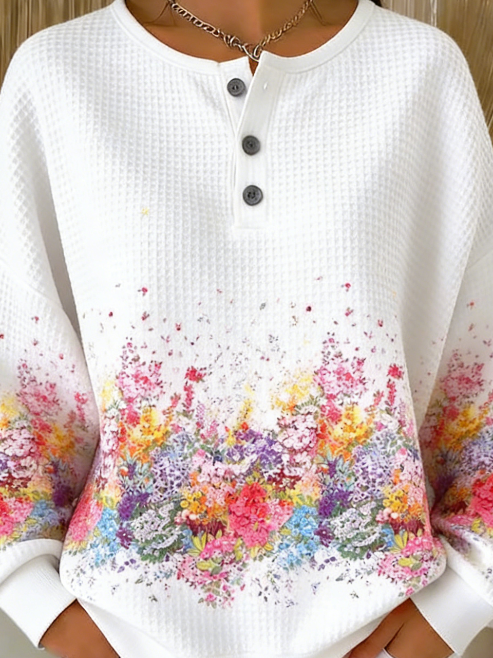 Gradient Pattern Loose Others Casual Sweatshirt