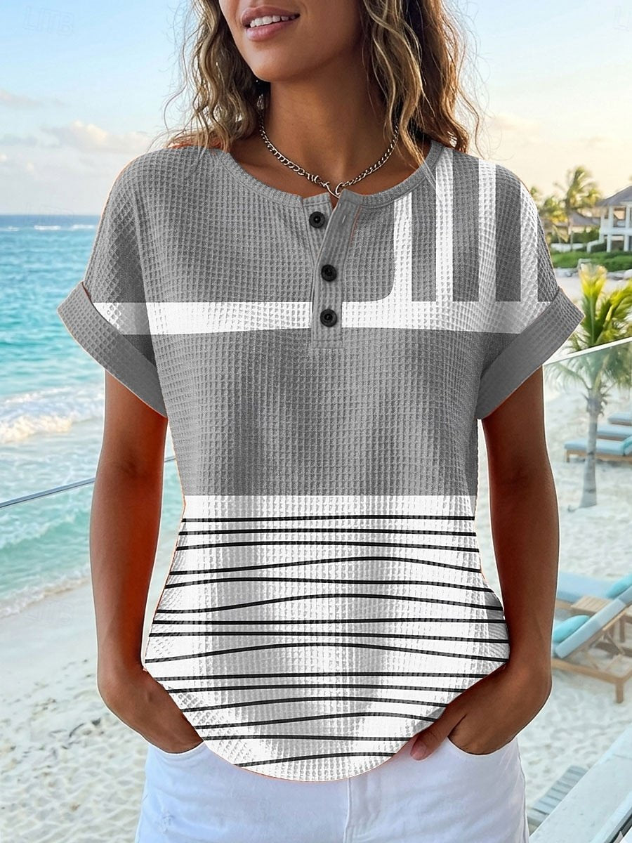 Geometric Casual Loose Others T-Shirt