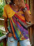 Jersey V Neck Loose Vintage T-Shirt